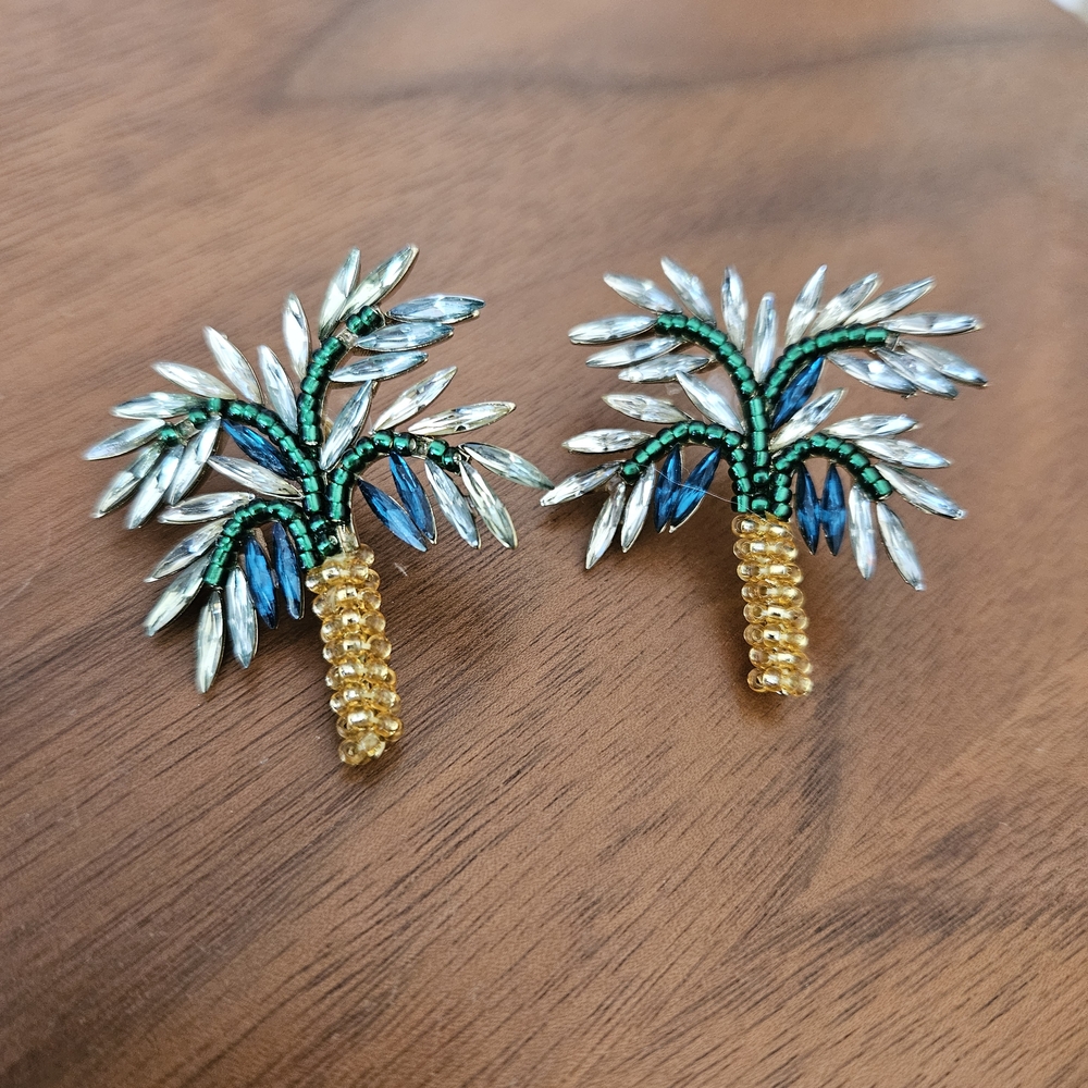 Beaded Palm Tree Earrings